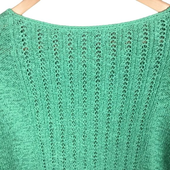 Rachel Zoe Open Knit Sweater Green Karla Loungewear Slouchy Spring Break Summer - Picture 8 of 8